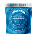 Space Gods 2pk Super Sour Space Heads 120mg D9+CBD - 30pk Display - Blue Razz