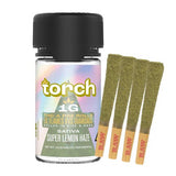 Torch Lil Flames VVS Diamond THCA Dog Walker Pre Rolls - 4g Jar - Super Lemon Haze - 6 Pack Display - Bandit Distribution