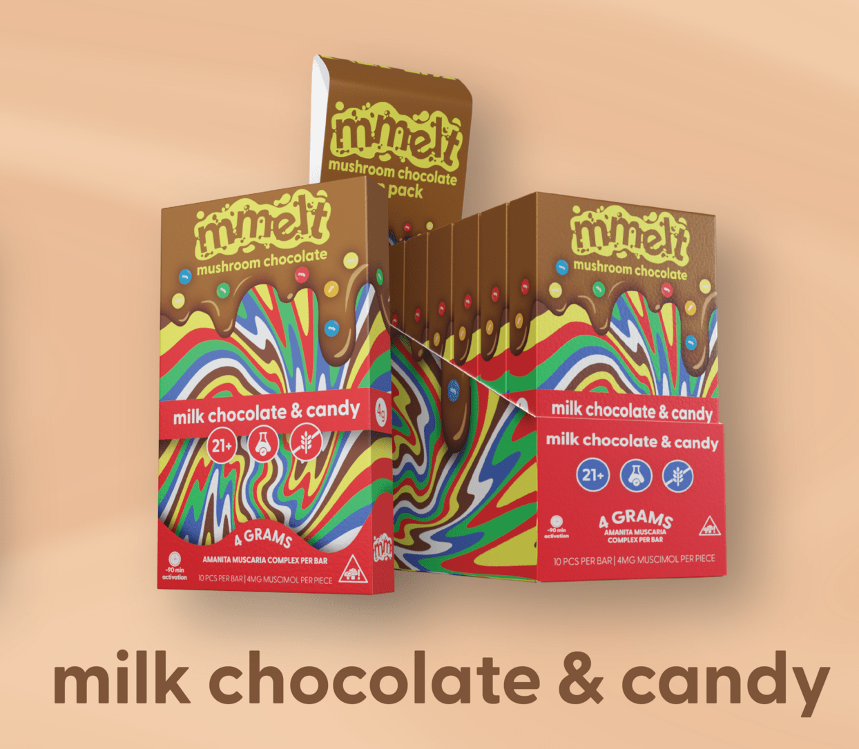 Mmelt Mushroom Chocolates Milk Chocolate Candy, 