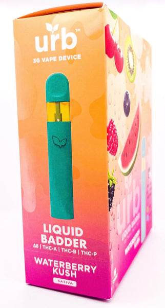 Urb Liquid Badder 3g Disposables - Waterberry Kush - (D8/THCa/THCp/THC