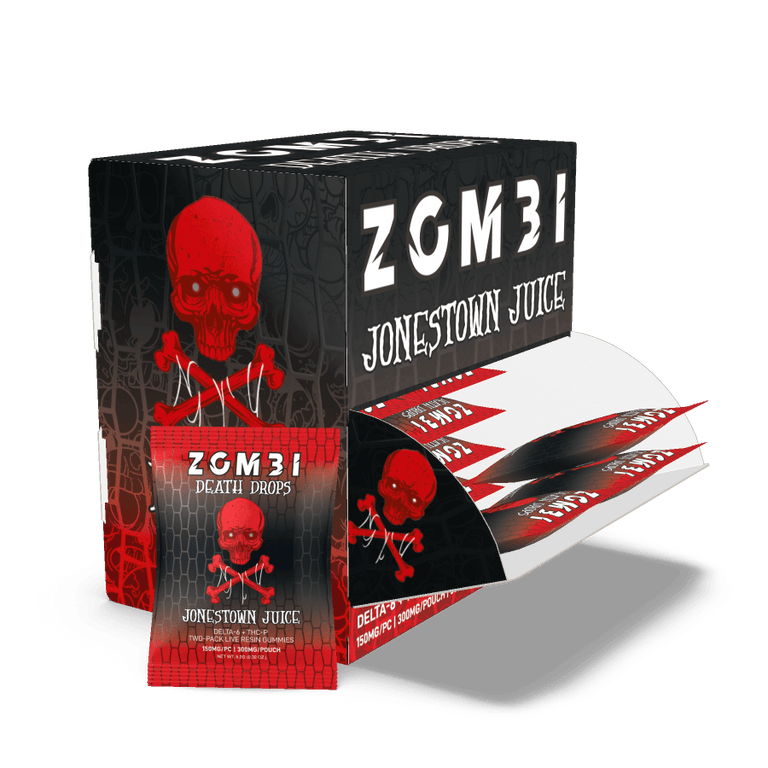Zombi Death Drops Blend Gummies 30pk Display (2ct Pouches) 9000mg -  Jonestown Juice